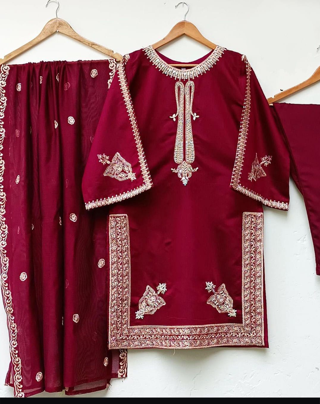 Embroidered Chiffon Dupatta